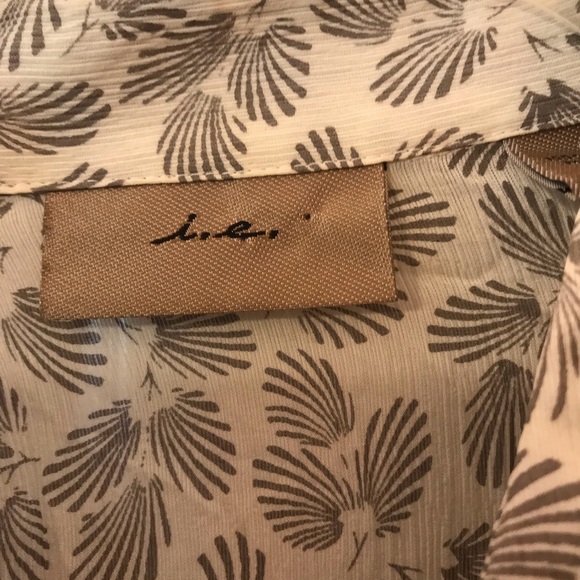 i.e. 100% Silk Sheer Button Down Blouse - Picture 3 of 9